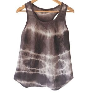 Sparkle Fade Tie‎ Dye Racerback Tank Top Gray White Size Small Summer Boho